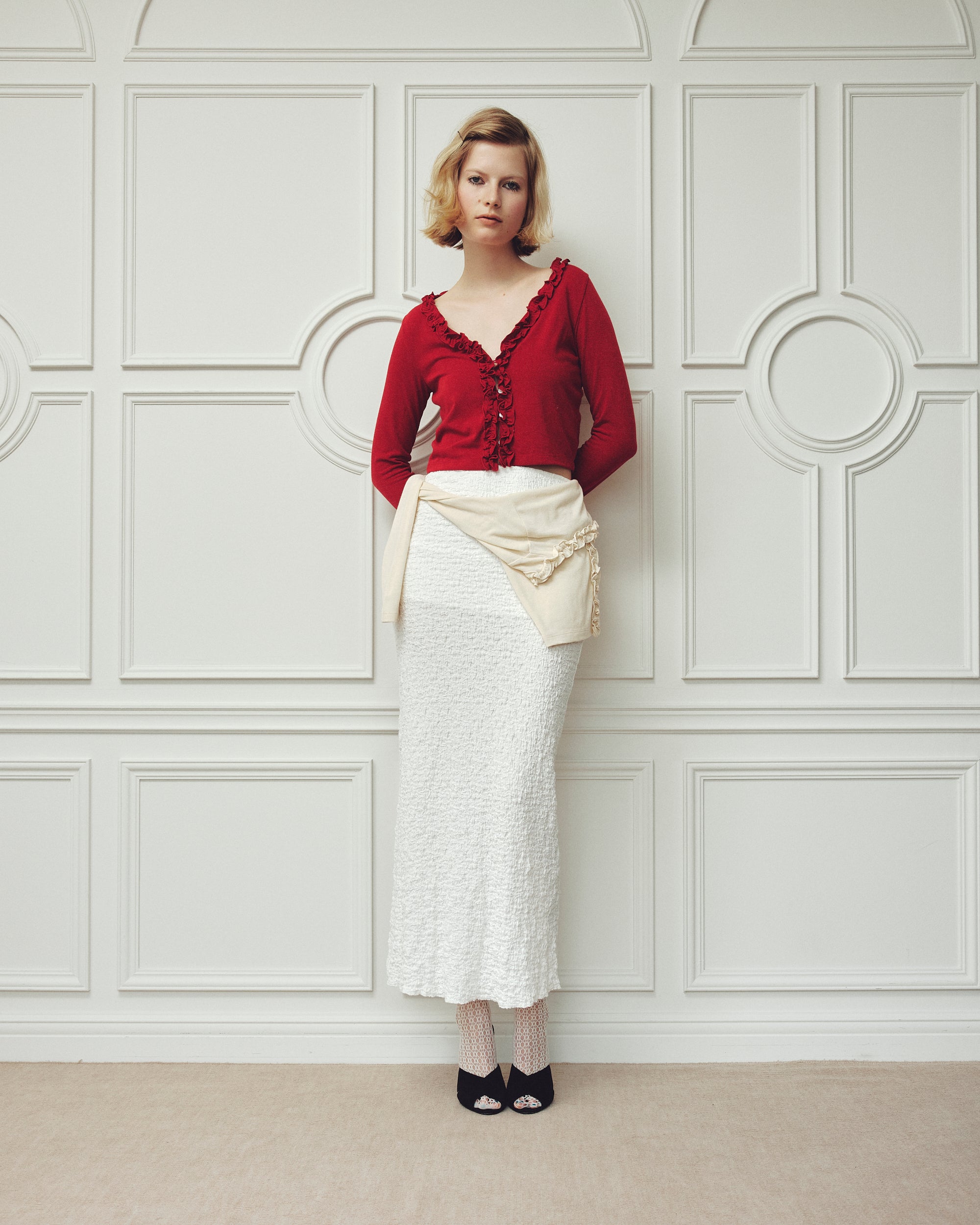 Petal cardigan (red)