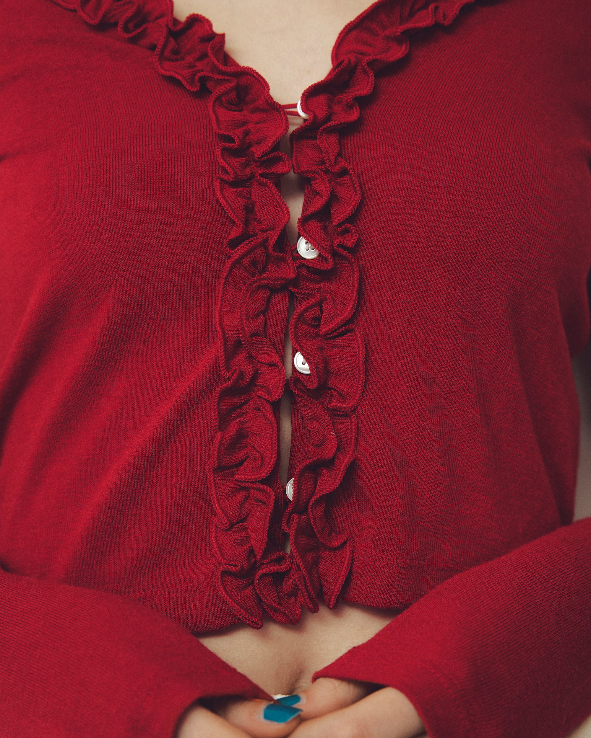 Petal cardigan (red)