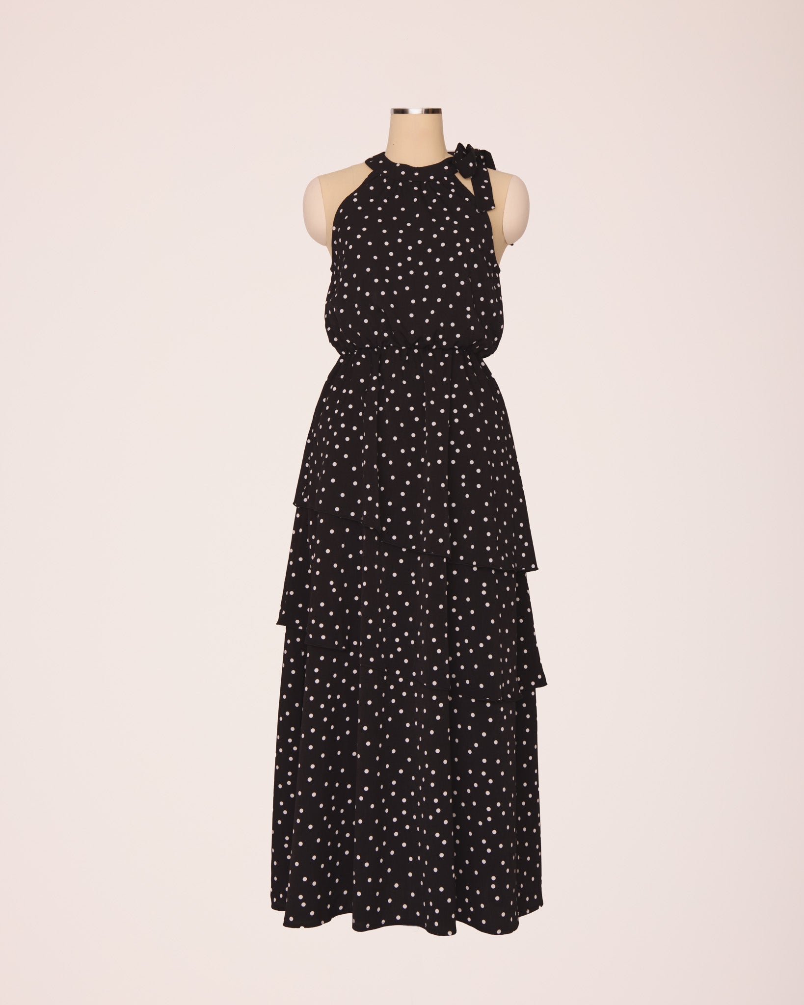 Dot halter dress(white)