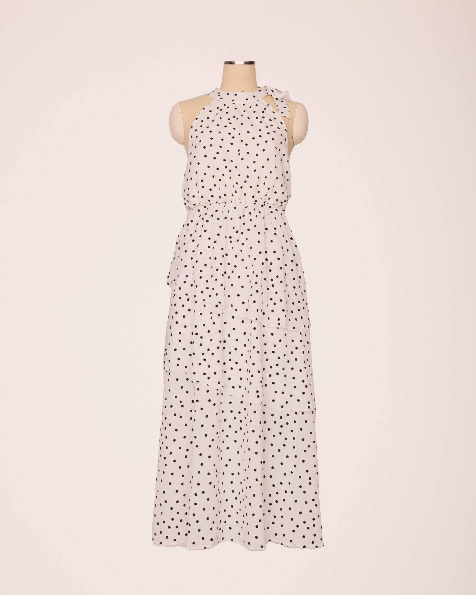 Dot halter dress(white)