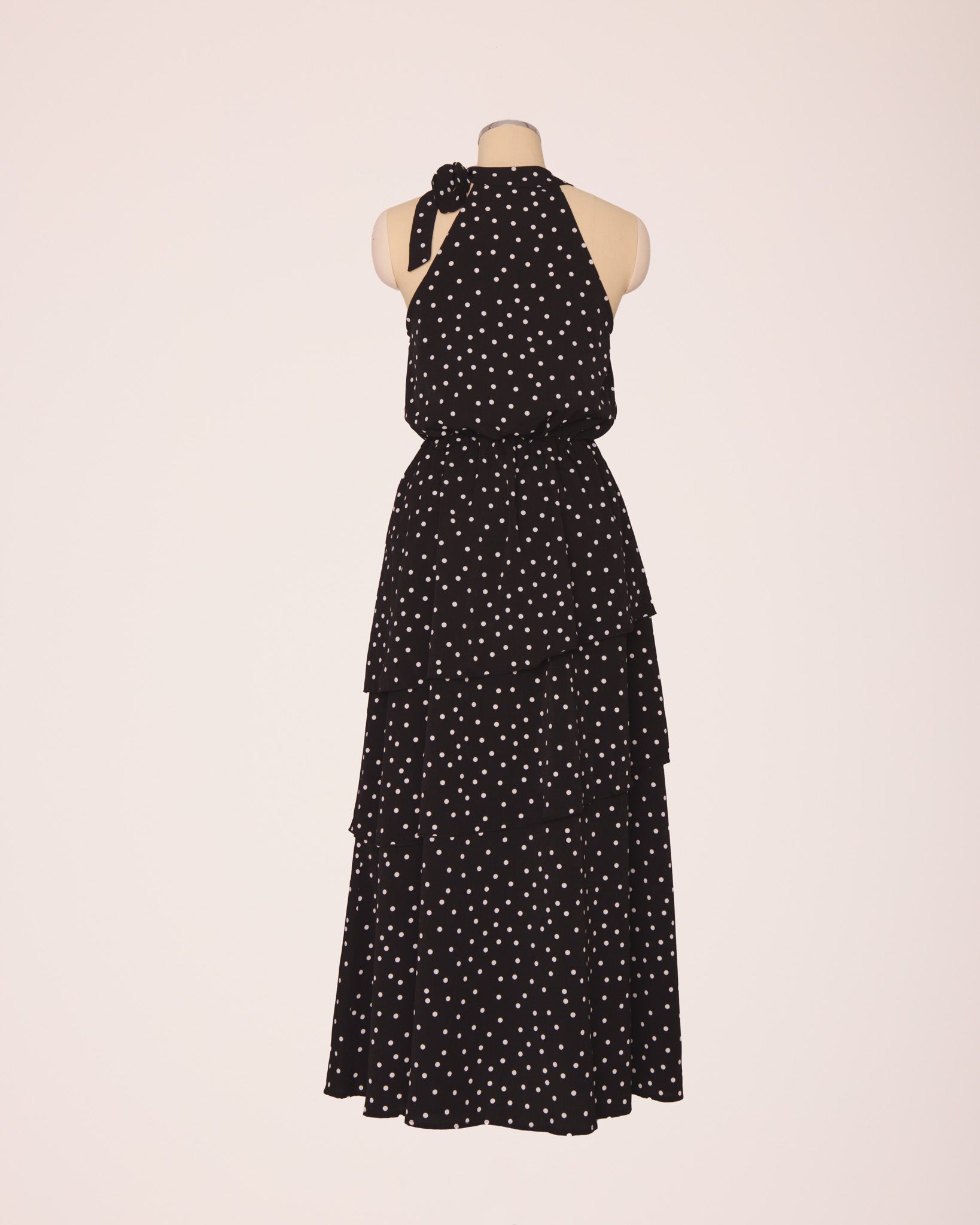 Dot halter dress(white)