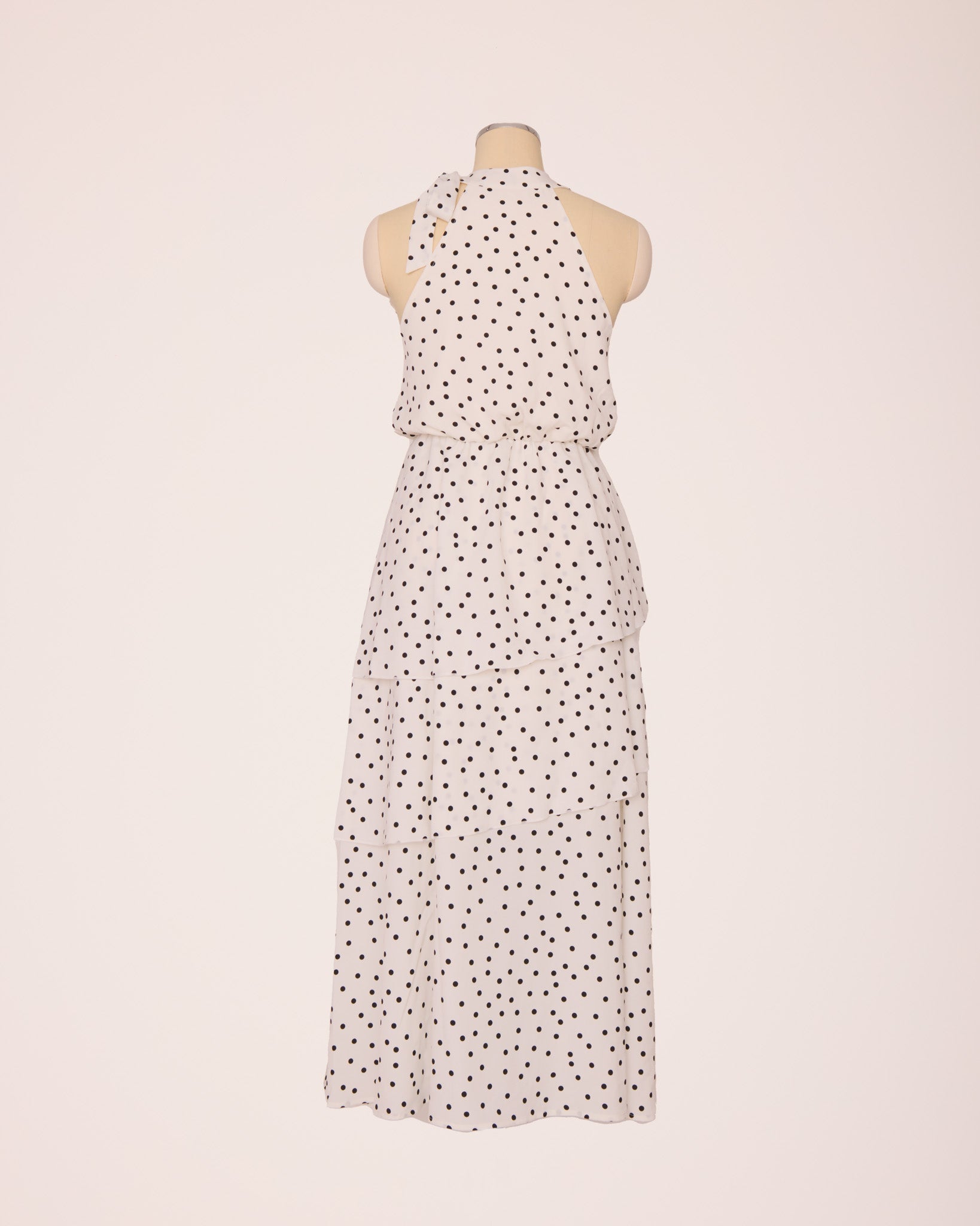 Dot halter dress(white)