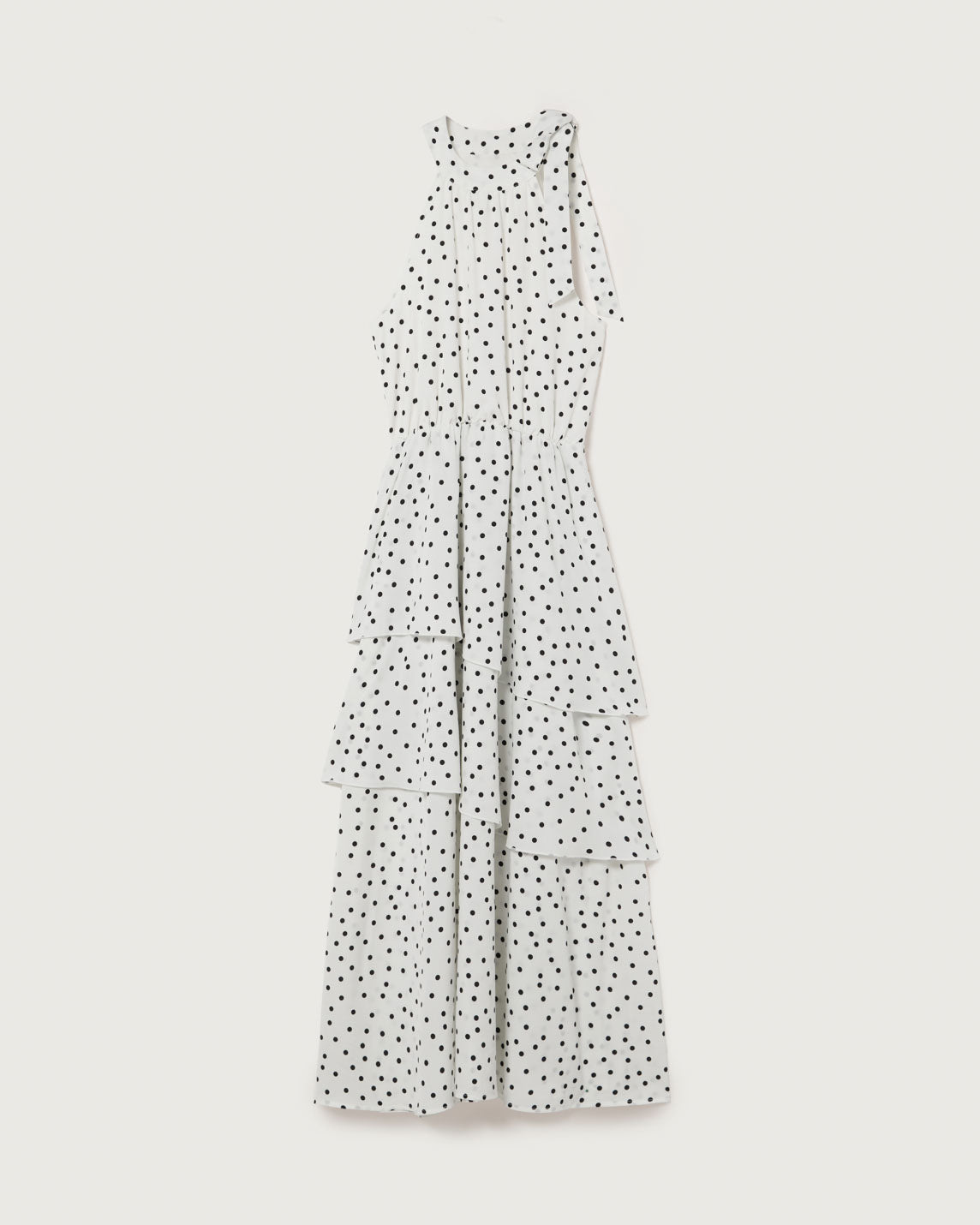 Dot halter dress(white)