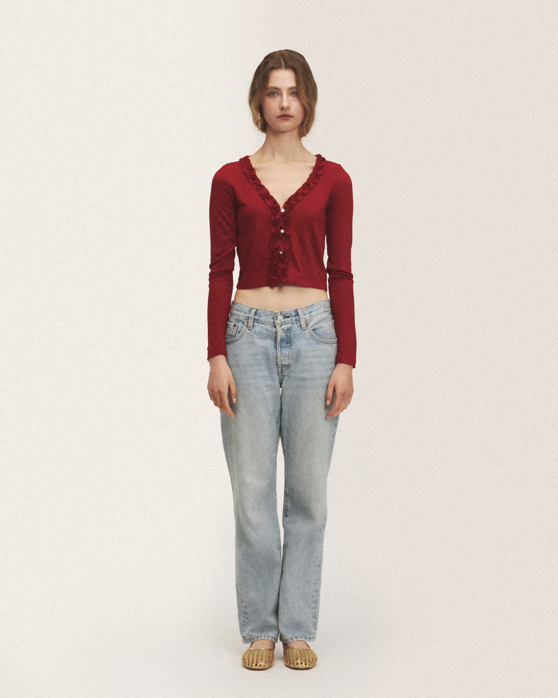 Petal cardigan (red)