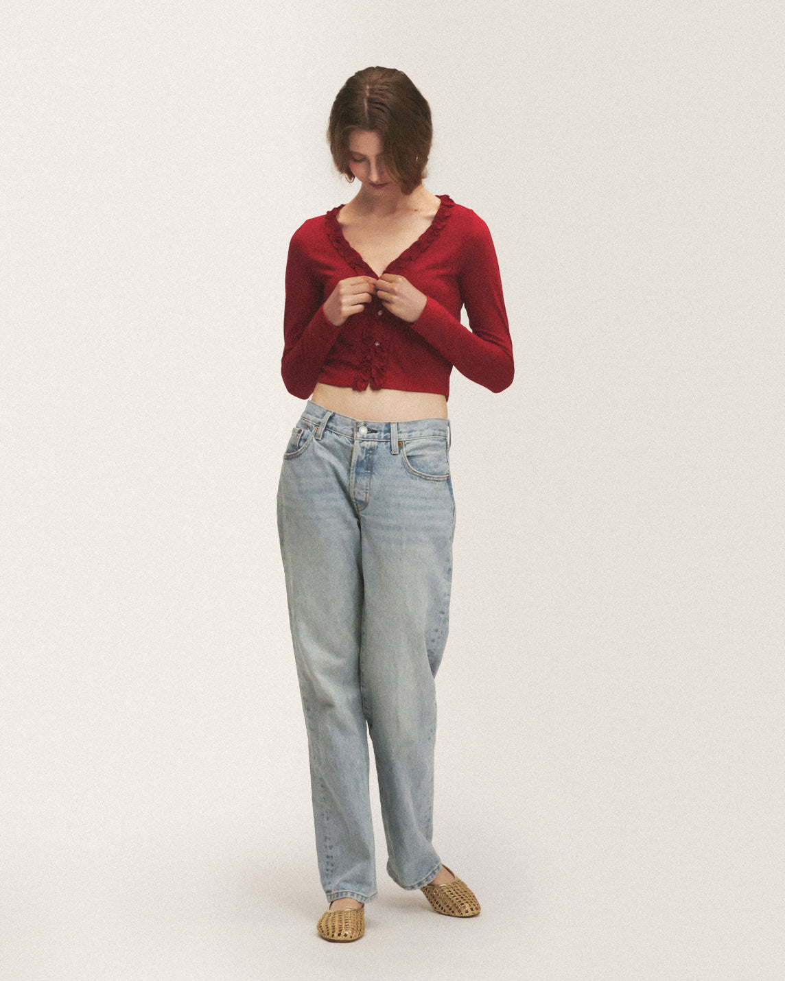 Petal cardigan (red)