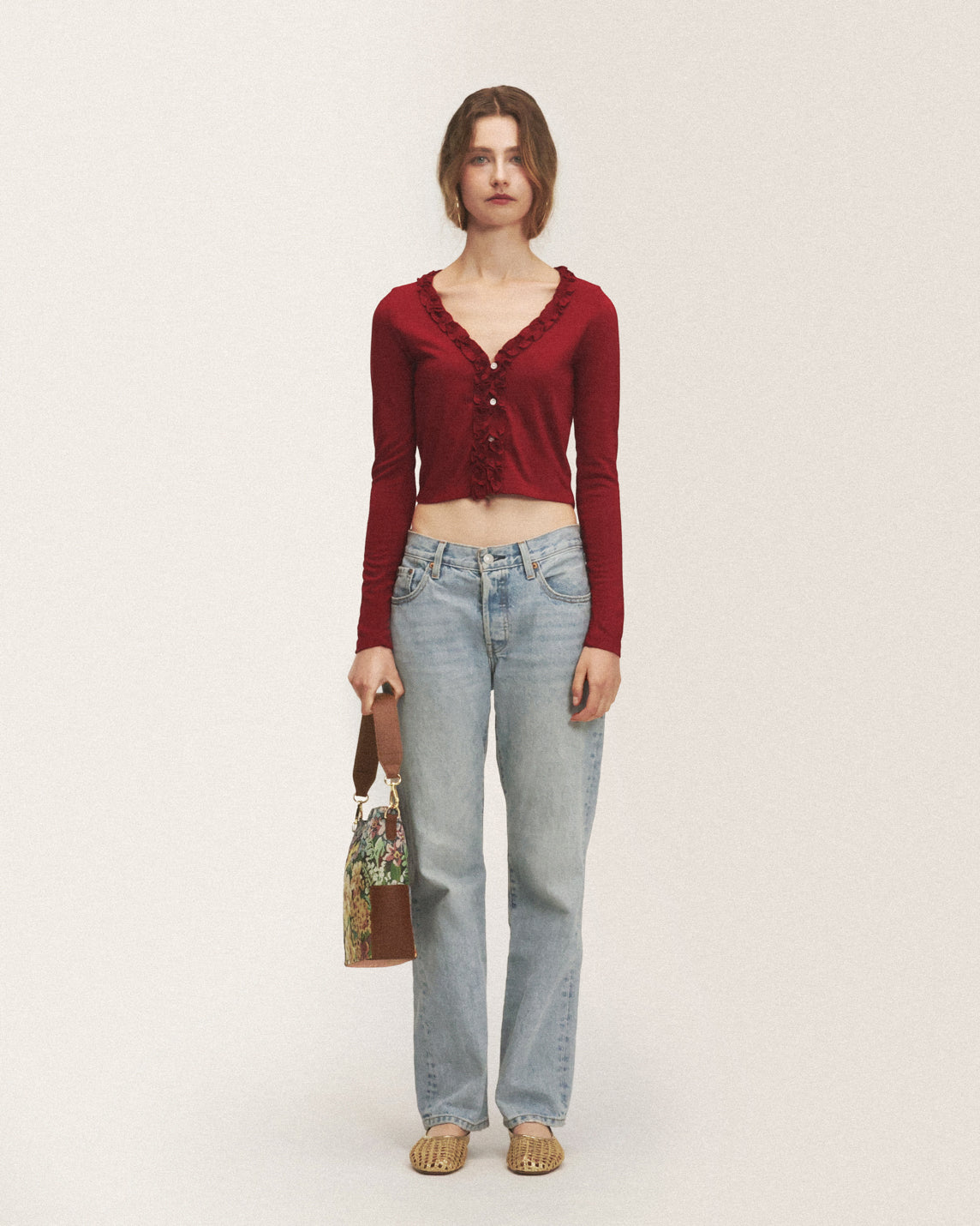 Petal cardigan (red)