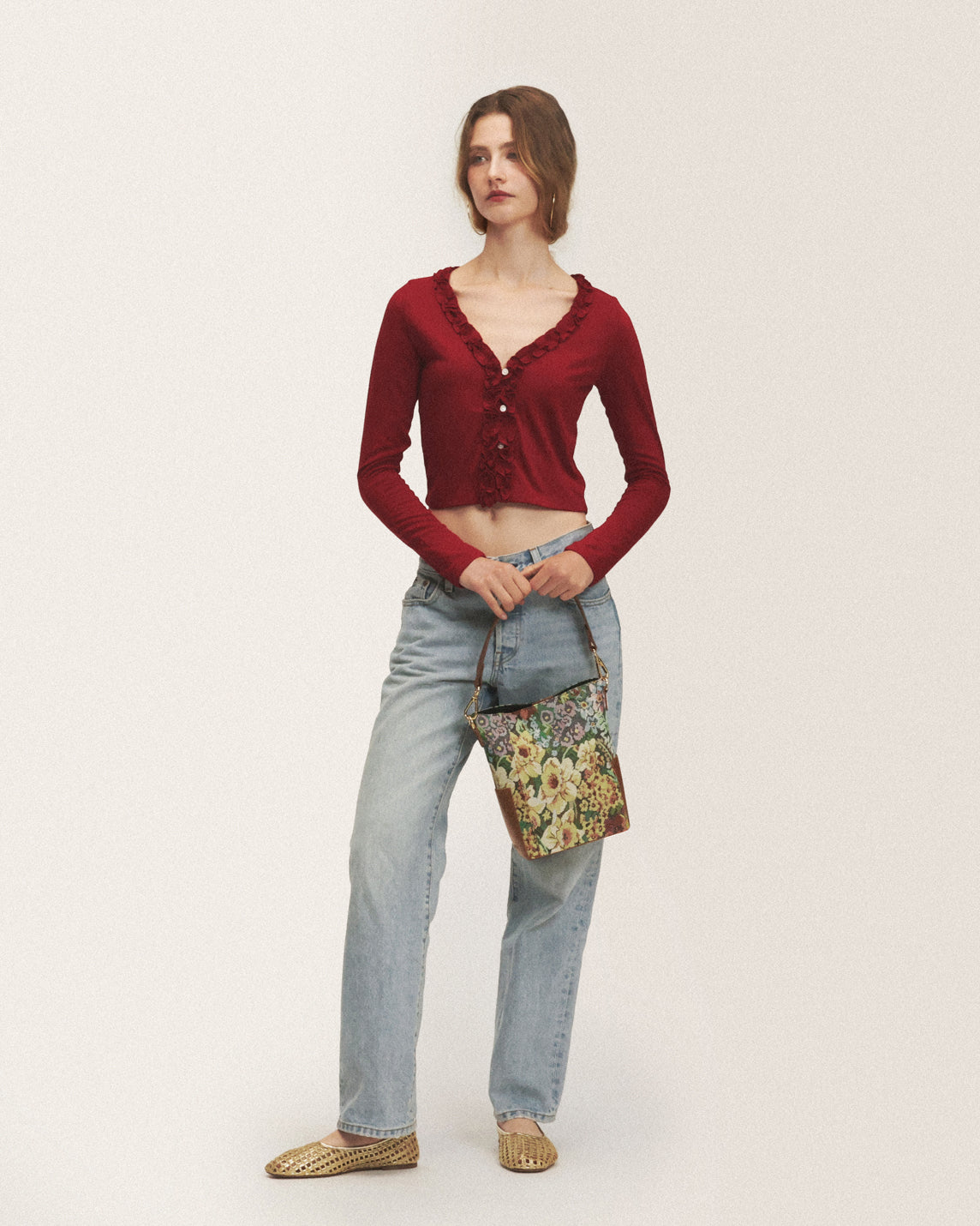 Petal cardigan (red)