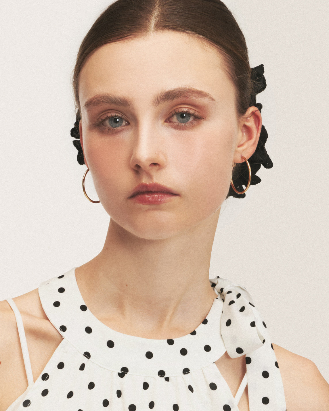 Dot halter dress(white)