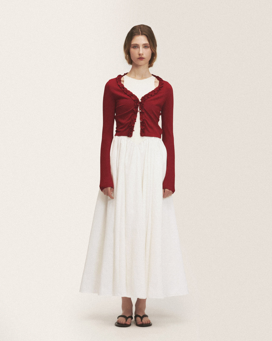 Petal cardigan (red)