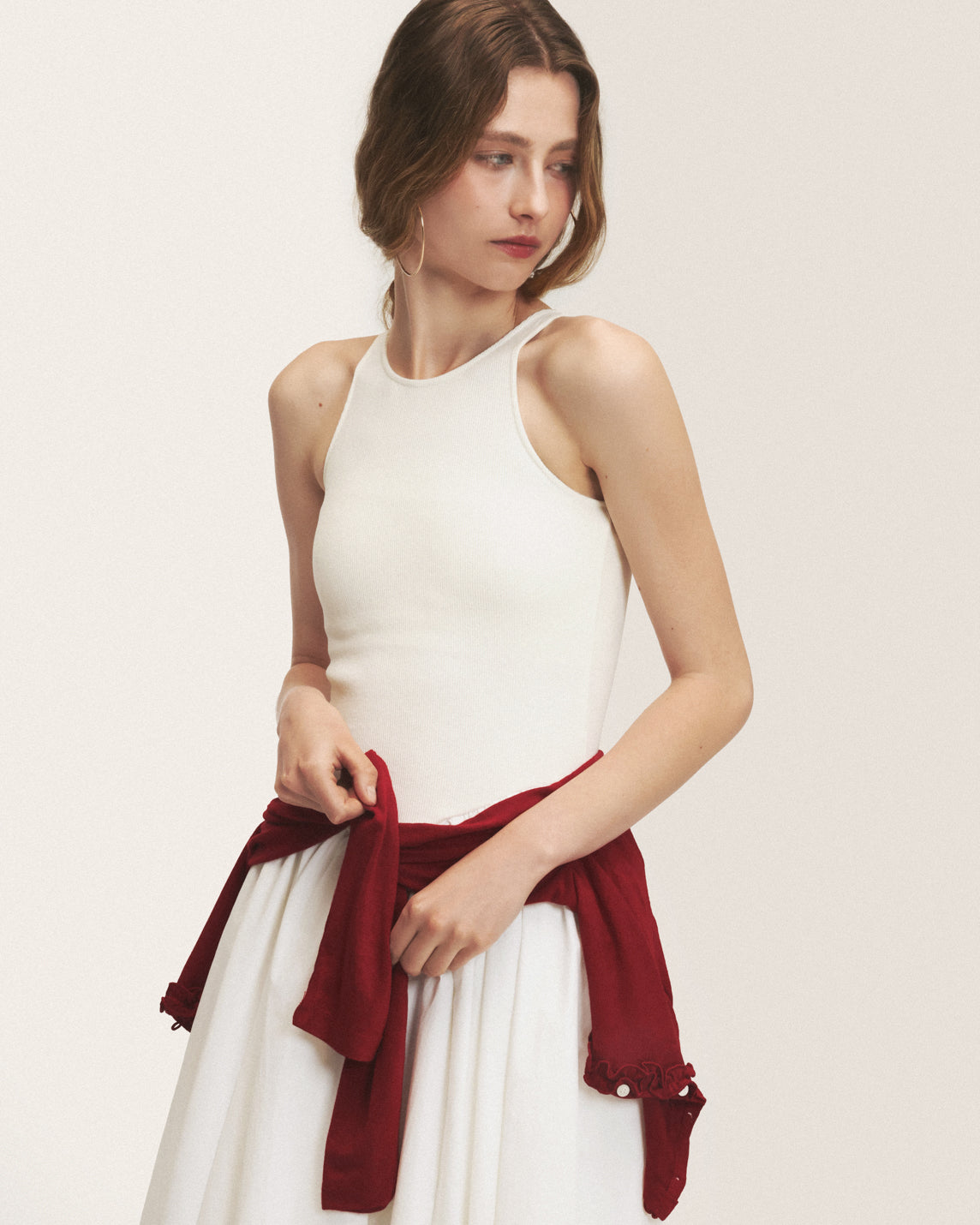 Petal cardigan (red)